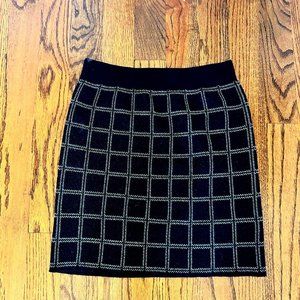 Wool Skirt  - Black and White Checks